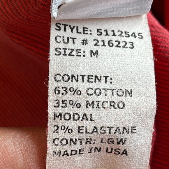 CUT LOOSE NEW Stretch Border Ankle Crop Pants Red Coral Mini Corduroy Size Med - Picture 12 of 14